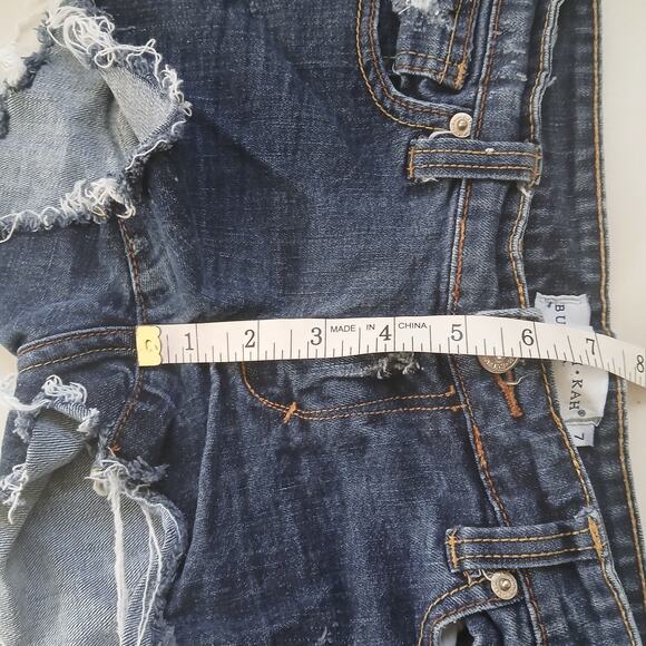 VTG Y2K BUI YAH KAH Micro Mini Distressed Denim Shorts Size 7 Streetwear Grunge - Picture 7 of 9